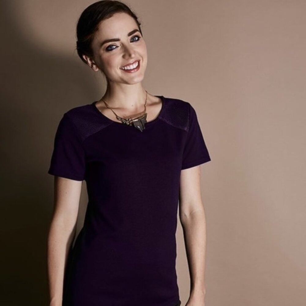 Elizabeth & Clarke Royal Plum "The Iris" Tee Size 8